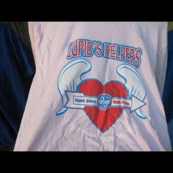 Cupid's Helpers STOP In The Name Of Love Kroger Floral Small Long Sleeve Shirt - Picture 12 of 15